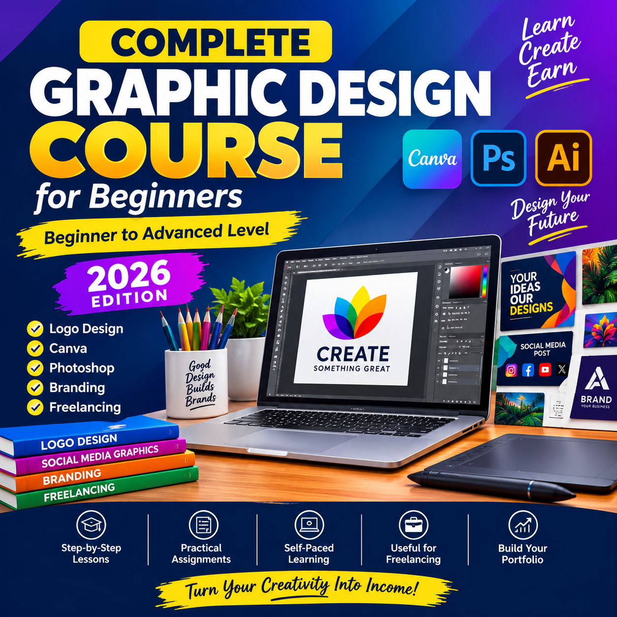Complete Graphic Design course for Beginners-2026